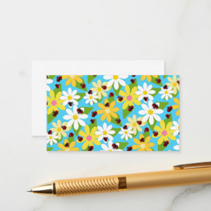 Cartão De Informações Red Ladybug Beetle Insett Lover Black Hearts