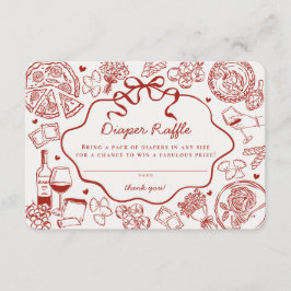Cartão De Informações Red Pasta Special Delivery Italian Diaper Raffle