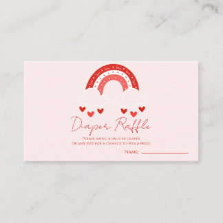 Cartão De Informações Red Rainbow baby shower Diaper Raffle
