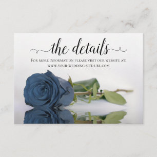 Cartão De Informações Refletindo o site de detalhes do casamento do Rosa