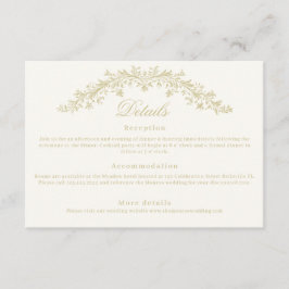 Cartão De Informações Regency Era Wedding Elegant Heirloom Details