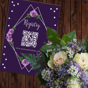 Cartão De Informações Registro 16 Geométrico do Purple Rosa Silver Sweet