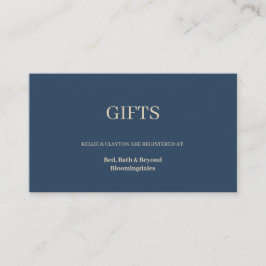 Cartão De Informações Registro Clássico Blue Modern Minimalist Gift