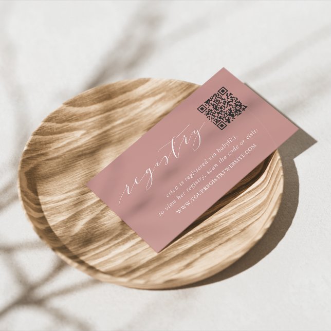 Cartão De Informações Registro de Bridal ou Chá de fraldas de Script Dus (Criador carregado)