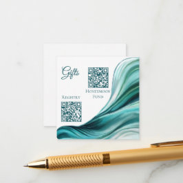 Cartão De Informações Registro de Casamento-Abstrato Moderno Emerald Gre