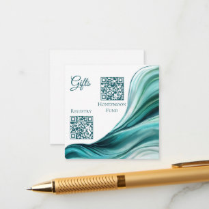 Cartão De Informações Registro de Casamento-Abstrato Moderno Emerald Gre