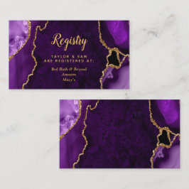 Cartão De Informações Registro de Casamento Ágata Roxo e Dourado