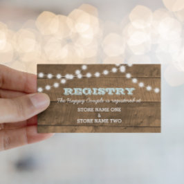 Cartão De Informações Registro de Casamento Barnwood Lights Aqua