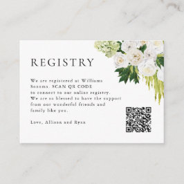 Cartão De Informações Registro de Casamento Botânico do Código QR Elegan