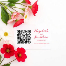 Cartão De Informações Registro de Casamento Cherry Red
