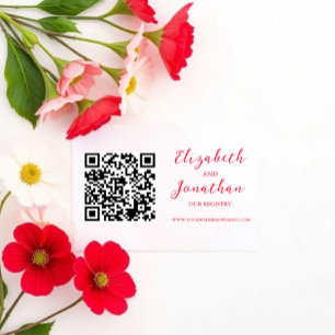 Cartão De Informações Registro de Casamento Cherry Red