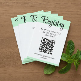 Cartão De Informações Registro de Casamento Código QR Mint to Be Chuveir