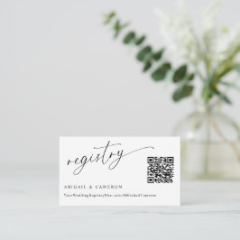 Cartão De Informações Registro de Casamento com Código QR e Caligrafia D