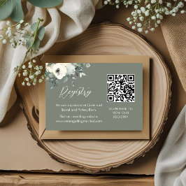 Cartão De Informações Registro de Casamento com Código QR Floral Chic Ve