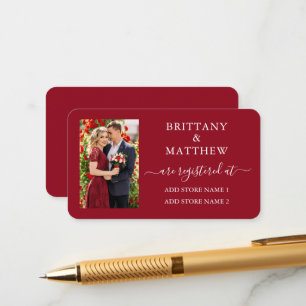 Cartão De Informações Registro de Casamento com Foto em Caligrafia Moder