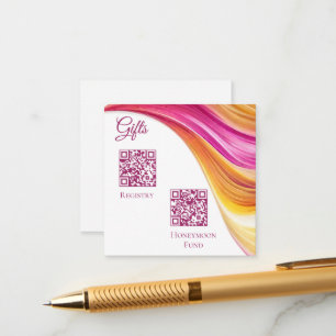 Cartão De Informações Registro de Casamento - Cor-de-Rosa-Cor-de-Cor-de-