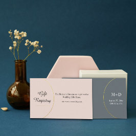 Cartão De Informações Registro de Casamento de Anéis Minimalistas