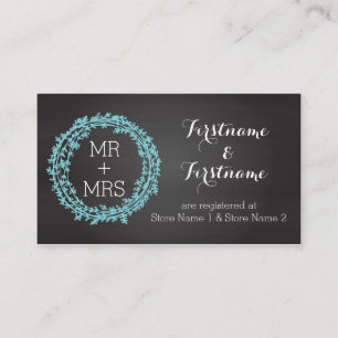Cartão De Informações Registro de Casamento de Chalkboard Elegante e Car