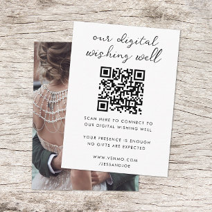 Cartão De Informações Registro de Casamento de Código QR de Wishing Digi