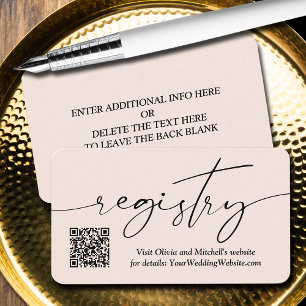 Cartão De Informações Registro de Casamento de Código QR Escrita Manual
