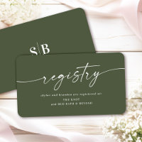 Registro de Casamento de Cor Verde Escuro Simples 