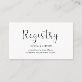 Cartão De Informações Registro de Casamento, design mínimo, fonte preta