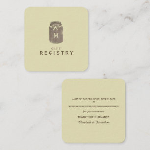 Cartão De Informações Registro de Casamento em Pote de Pedra com Sacaria