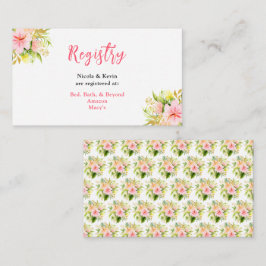 Cartão De Informações Registro de Casamento Floral da Selva Tropical