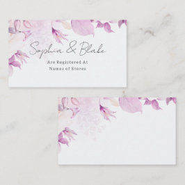 Cartão De Informações Registro de Casamento Floral de Boho Moderno Rosa