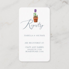 Cartão De Informações Registro de Casamento Floral em Aquarela Elegante