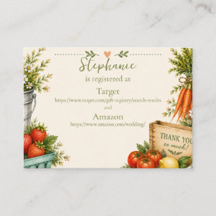 Cartão De Informações Registro de Casamento Freshly Picked Farmers Marke