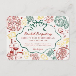Cartão De Informações Registro de Casamento Italiano Pasta Thats Amore