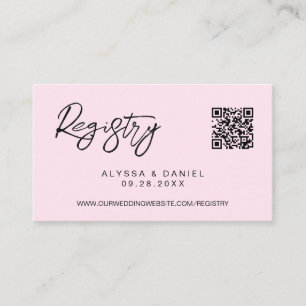 Cartão De Informações Registro de casamento personalizado código QR mode