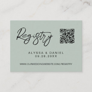 Cartão De Informações Registro de casamento personalizado com código QR