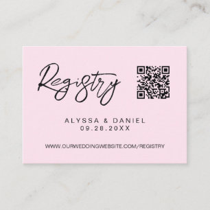 Cartão De Informações Registro de casamento personalizado com código QR 