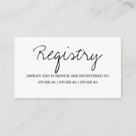 Cartão De Informações Registro de Casamento Rustic Script Minimalista