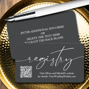 Cartão De Informações Registro de Casamento Simples com Código QR de Let