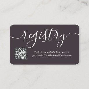 Cartão De Informações Registro de Casamento Simples com Código QR de Let