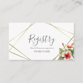 Cartão De Informações Registro de Casamento Tropical de Hibiscus