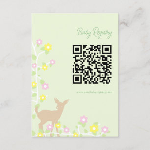 Cartão De Informações Registro de Chá de Bebê Fawn Floral Girl