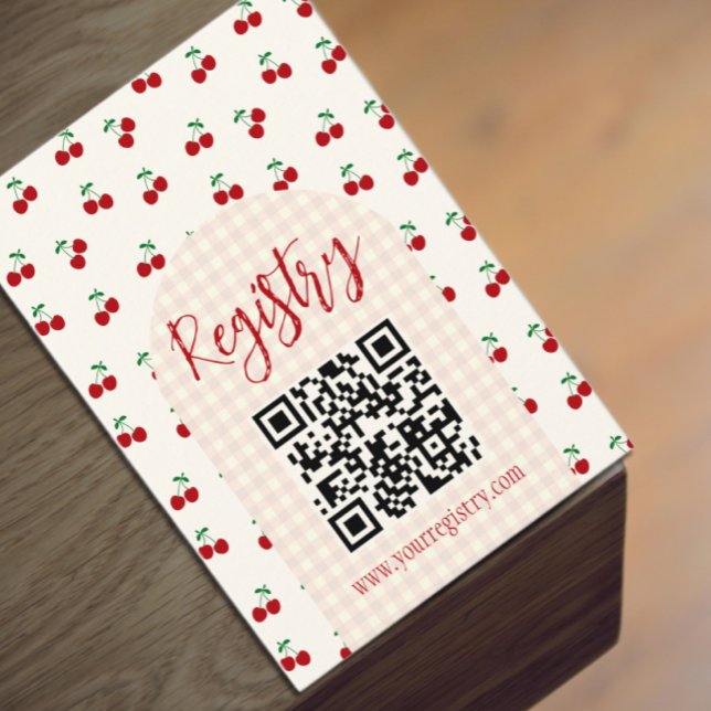 Cartão De Informações Registro de Chá de fraldas de Cherries (Criador carregado)