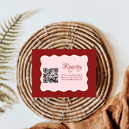 Cartão De Informações Registro de chá de noiva vermelho e rosa do Dia do