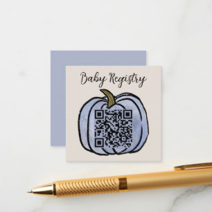 Cartão De Informações Registro de Chás de Bebê do Pumpkin Azul da Colhei