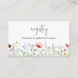 Cartão De Informações Registro de Chás de fraldas de Flor Selvagem