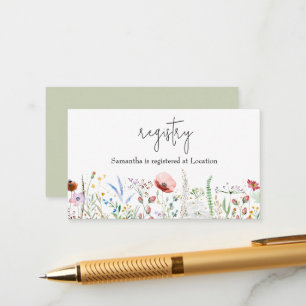 Cartão De Informações Registro de Chás de fraldas de Flor Selvagem