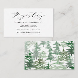 Cartão De Informações Registro de Chás de fraldas de Florestas de Aquare