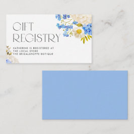 Cartão De Informações Registro de Chás de fraldas de Hydrangeas Azul e B