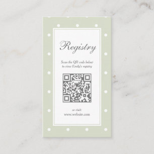 Cartão De Informações Registro de Chás de fraldas do Light Sage Green Bo