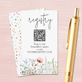 Cartão De Informações Registro de Chás de Noiva com Flores Silvestres