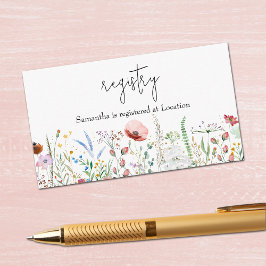 Cartão De Informações Registro de Chás de panela de Flor Selvagem